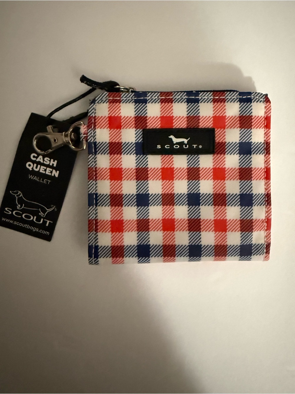 Scout Cash Queen Wallet - Red, Blue & White Plaid (234)